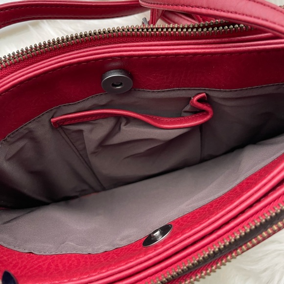 Red Matt & Nat Crossbody Purse with Silver Accents - Picture 3 of 4